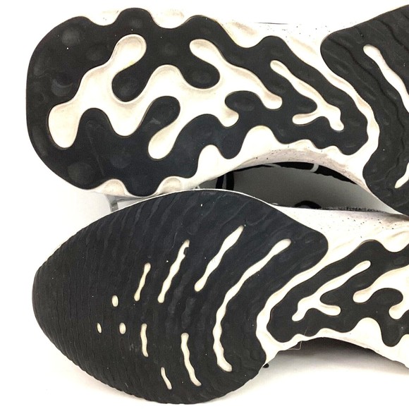 Nike React Infinity Flyknit-Men's 9.5-Black/White Knit Running Shoes- CT2423-101 - Picture 10 of 12